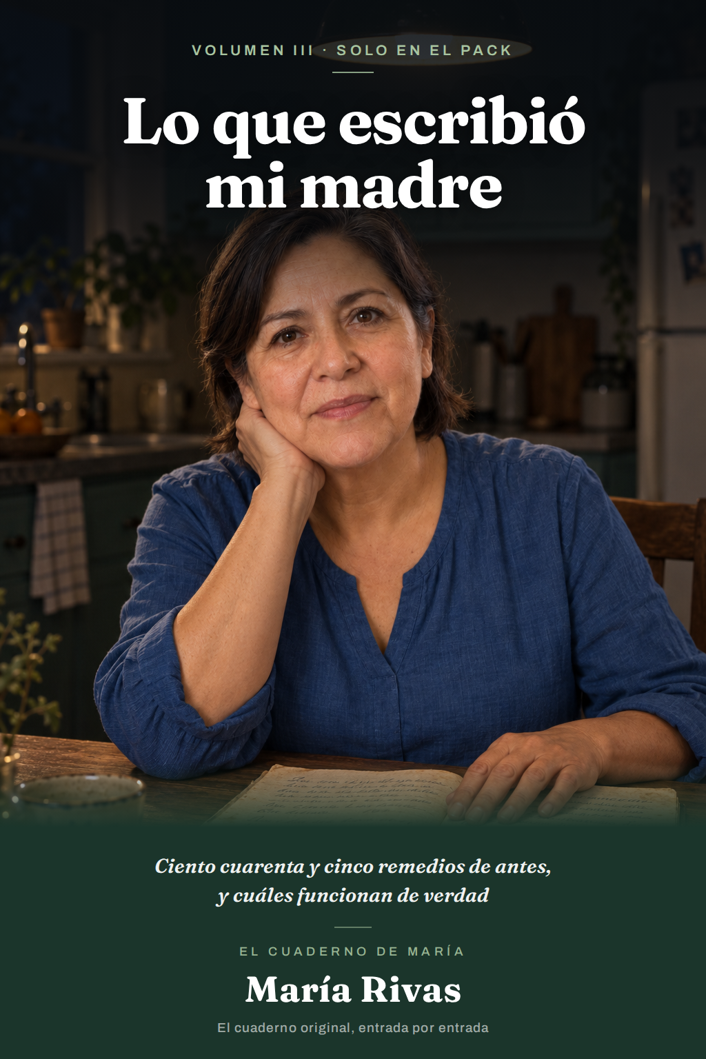 Portada del Volumen III, Lo que escribió mi madre, con la etiqueta «Solo en el pack»